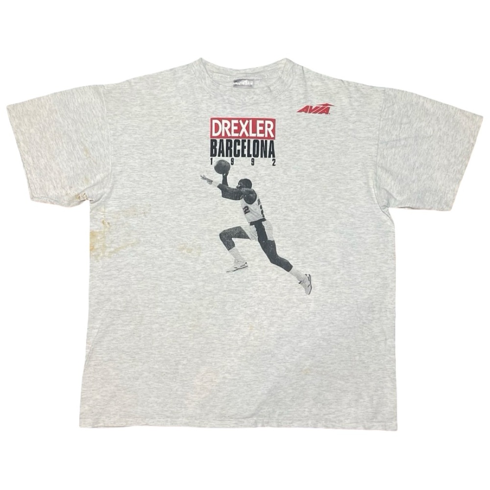 Vintage 90s Clyde Drexler Barcelona 1992 Dream Team AVIA Single Stitch Tee XL